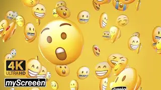 4K Flying emojis 😍 | Fun screeensaver  | Gentle bubble sound ambience