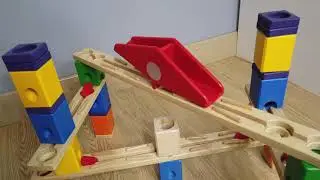 Marble Run ASMR - Hape Quadrilla Wooden Marble Run Construction - Autobahn