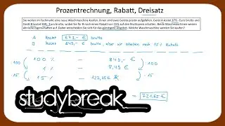 Prozentrechnung, Rabatt, Dreisatz | Kaufmännisches Rechnen