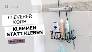 Organisiert und stilvoll: Duschkorb f&uuml;r Armaturen | Duschregal in Schwarz f&uuml;rs Badezimmer | eluno