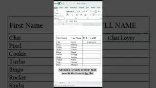 how to combine first and last name in excel #excel #data #dataentry