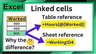 Excel Linking Cells - Table Name vs Sheet Reference Explained