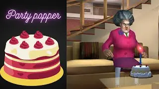 Scary teacher 3D gameplay||party popper||best Android game 2024||prank goes wrong||gamezone