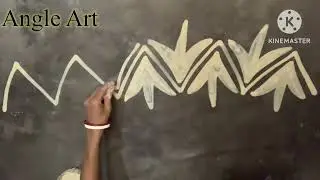 Easy &ldquo;V&rdquo;border design alpona/use for all time/Angle Art.