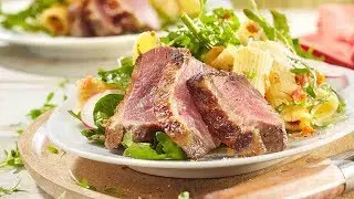 Recette Canard marin&eacute; au poivre et rigatonis Chunky aux &eacute;pinards &ndash; Colruyt