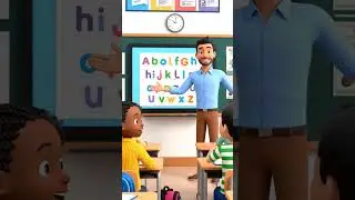 Teacher👨&zwj;🏫 Teaches English 3D Animation #youtubeshorts #EnglishGrammar #Alphabet #AtoZ