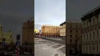 Исаакиевский собор в лучах утреннего солнца. St. Isaac's Cathedral in the morning sun.