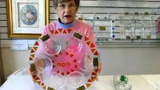 Glass Passover Seder Plate - Made in Israel