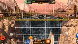 Bridge Construction Simulator - Level 13 - 3 stars