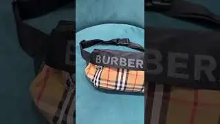 Burberry Black Vintage Coffee Check Print Nylon Waist Belt Bag With Dust Cover
