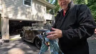 Oil change. 1937 Austin 7. 