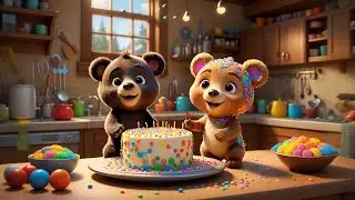 Two Baby Bears Bake a Cake | Baking Song for Kids | Counting Rhymes and Baby Animal Songs