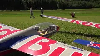 2X SWIFT S1 RED BULL TEAM TIM&ANDI SCHAERER RC GLIDER AIRSHOW FLIGHT WITH SMOKE