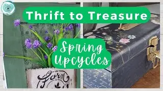 Spring Upcycles &bull; Thrift to Treasure &bull;  Thrifted DIYs for resell &bull; Homemade Chalk Paint &bull; Iod Stamps