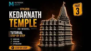 SHREE DWARAKADHISH TEMPLE  Part -3  in Autodesk Maya | Easy steps  | Architecture modeling