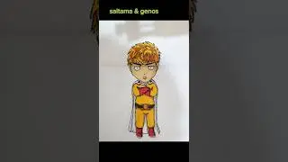 How to draw Saitama and Genos #shorts #saitama#genos#drawing