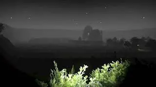 Foggy graveyard in a horror game