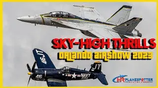 Orlando Airshow 2023 - F-18 Super Hornet Demo & Legacy Flight