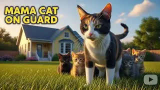 Mama Cat on Guard 🐱💛 A Mother&rsquo;s Love Never Sleeps