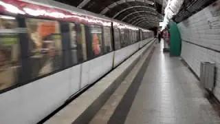 U-Bahn Type DT4 arrives Messehallen in Hamburg