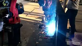 ARES ROBOT arc welding robot equiped with one axis positioner and MEGMEET welding macine