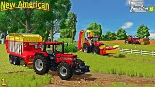 MAKING SILAGE & COLLECTING STRAW BALES | New American | EP 1 | Farming Simulator 25