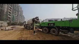 Concrete Cement Boom Working Time Video For Construction Site 👷🚧#viral #shortsfeed #shortsvideo 