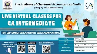 Intermediate Paper 6A:FM & SM | Topic: Management of Working Capital | Session 3 | 02 May, 2025