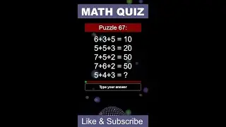 Math Quiz Live: Find the pattern and solve the question! #smartquiz #mathquiz #shortquiz
