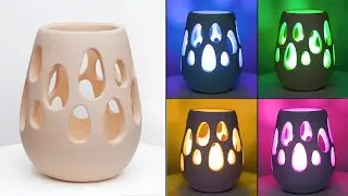 Corner Lighting lamp making || Lighting lamp corner Flower vase || Cement flower vase making