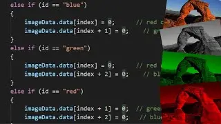 Apply color filters on images using Javascript canvas