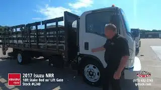 2017 Isuzu NRR 18ft Stake Bed | Flat Bed Truck w/ Lift Gate