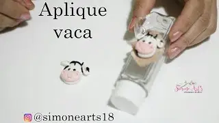 Aplique vaca em biscuit (Projeto Unidas Pela Arte)