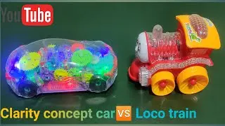 Transparent gear light car unboxing!! 🆚 !! Clarity Loco train unboxing and testing!!