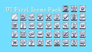 Mobile UI Pixel Icons/Buttons Pack  - Unity Asset Store