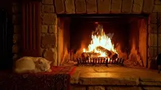 Cozy Purring Cat ASMR & Fireplace | Gentle Purring & Crackling Fire for Sleep