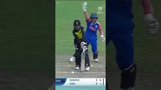 HAT-TRICK ALERT 🚨 Vaishnavi Sharma bags three in a row against Malaysia! #U19WorldCup #CricketShorts