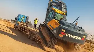 The Ultimate Loading Showdown: Hyundai 220s Excavator on the Lobet Ramp