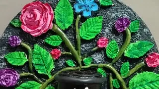 Flower pot#diy#craftyhome #art #craft #flowerpot#viral#viralvideo#viralshorts #wallhangingcraftdecor