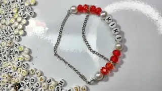 handmade cute name bracelets making at home💗.#howtomakeabeadbracelet #namebracelet #braceletmaking