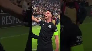 DECLAN RICE SINGS BUBBLES WITH WEST HAM FANS - WEST HAM ARE IN THE EUROPEAN FINAL