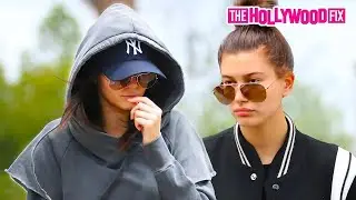 Kendall Jenner & Hailey Bieber Stop By The Tattoo & Piercing Studio On Melrose Ave. In Los Angeles