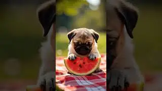 This Baby Pug's Watermelon Moment Broke the Internet 🍉🐶😭 #pug #dog #viralvideo #viralshorts