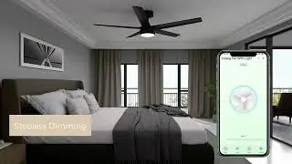 Stratos 52in 5-Blade Smart Ceiling Fan 2700K-6000K CCT Tunable LED Light Kit with Remote Control