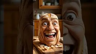 Creepy Bread Face Spits Crumbs and Says &ldquo;Ahhhh&rdquo; 😳🍞Bread Has a FACE&hellip; and It&rsquo;s Spitting #shorts