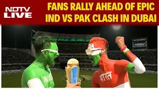 ICC Champions Trophy 2025 | Fans Chant &lsquo;India-India&rsquo; Outside Dubai Stadium Before Ind vs Pak Clash