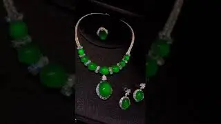 Stunning multi million dollar Jadeite necklace +ring+earrings set
