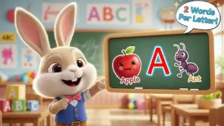 Benny's ABC Classroom! 🐰 Learn A-Z Letters & 2 Words Each | Phonics for Kids #ABCLearning