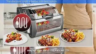 NutriChef Countertop Rotisserie Oven   Roaster Oven Shawarma Machine Kebab Machine Stain Resistant S