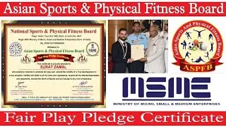 Fair Play Pledge Certificate I Athletics Federation of India I Asian Sports & Physical Fitness Board